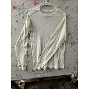 Calvin Klein Jeans Waffle Thermal Shirt Mens Small Cream Long Sleeve